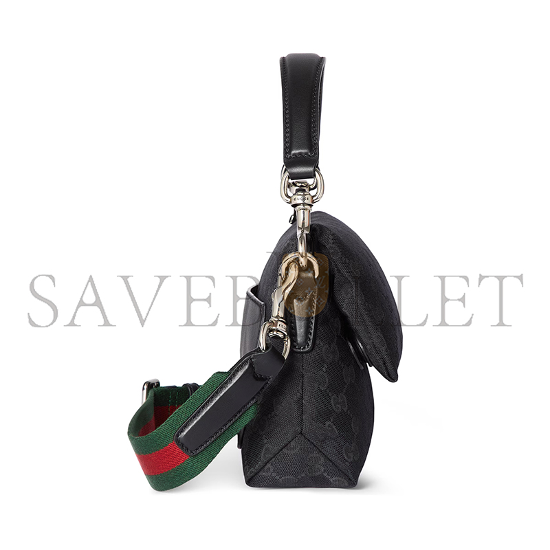 GUCCI SMALL GG CROSSBODY BAG WITH WEB 821617 (19*15*7cm)